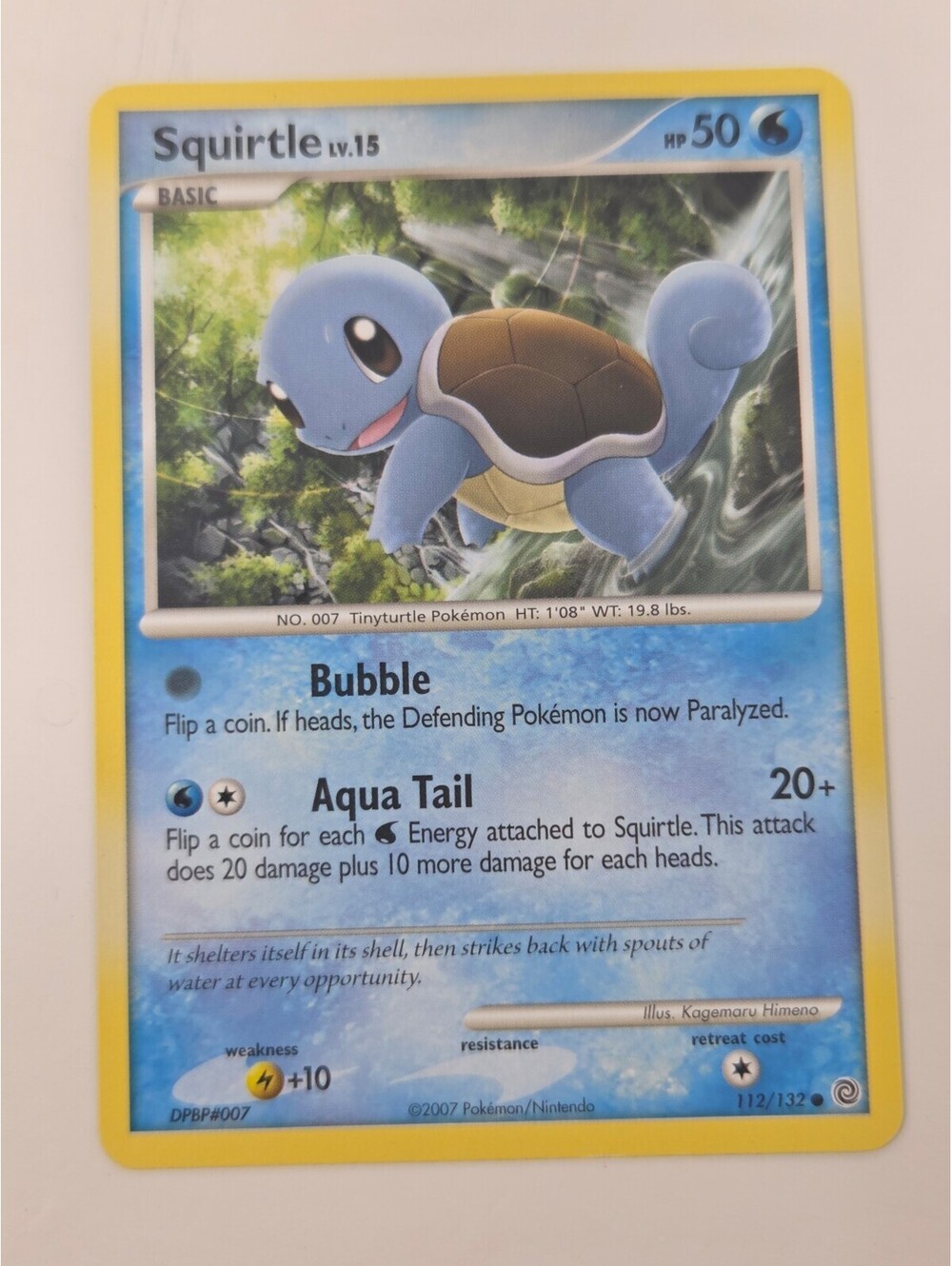 Pokémon Squirtle LV.15 112/132 2007 Card Diamond & Pearl Series Water Type